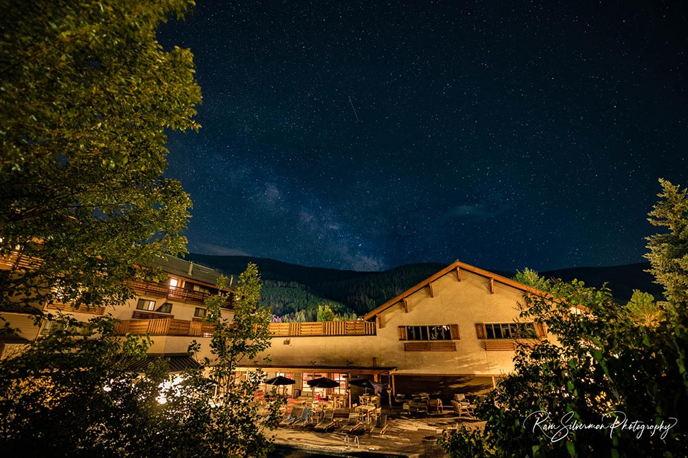 Highline Vail Hotel Pool Patio Summer Night