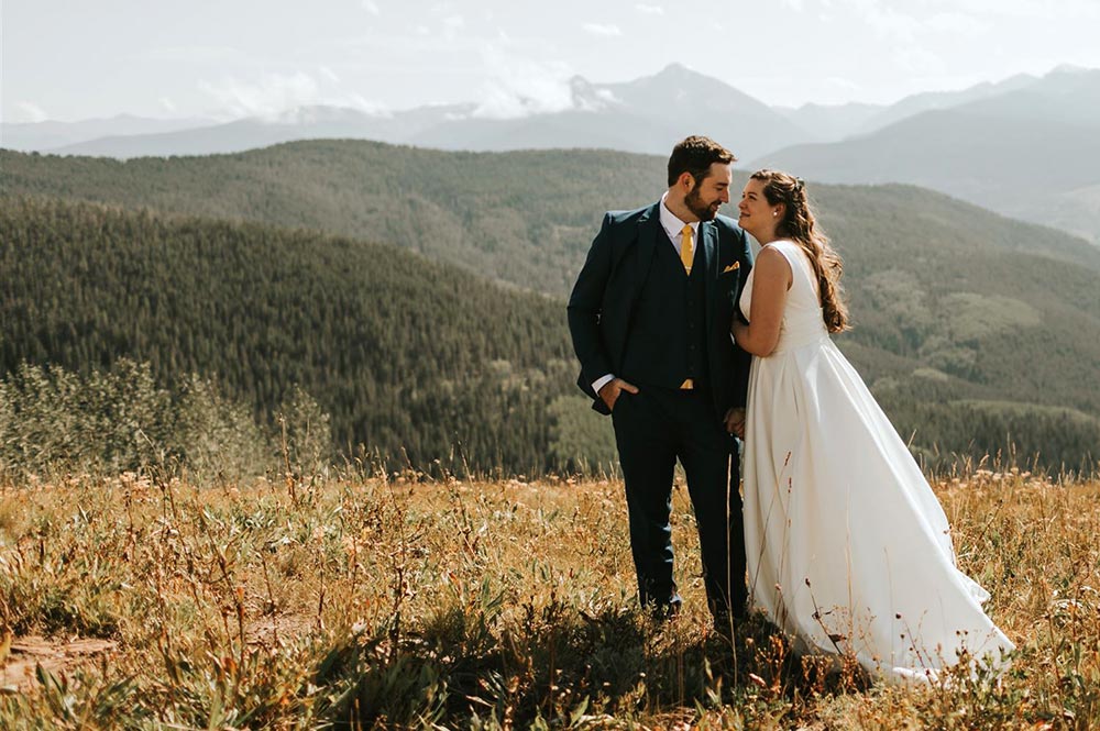 - Highline Vail Resort Highline Vail Wedding Wedding Couple on Mountain in Autumn