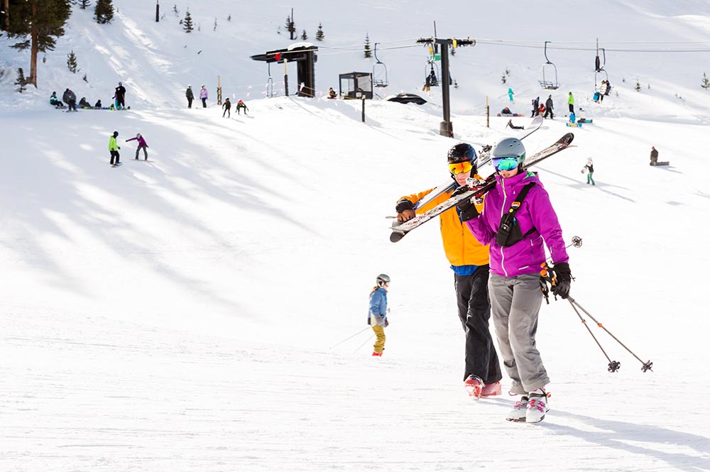 Vail Lifestyle Skiers Walking
